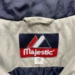 Majestic Vintage Y2K New York Yankees Blue Gray Puffer Cat Jacket XXL Baseball Photo 3