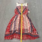 Miss Me Womens Sleeveless Boho Maxi Dress Red Blue Paisley Lace Bodice Size Med Photo 2