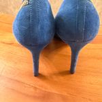 Marc Fisher  Blue Suede Heels with Gold side zipper! Photo 3