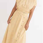 Madewell Eyelet Side-Button Midi Skirt in Dream-On Daisy Photo 0