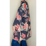Solitaire Anthropologie Black & Tan Floral Tunic Faux Suede Open Cardigan Photo 4