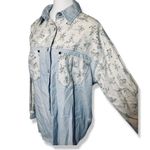 ⭐️Vintage 80’s GITANO Floral Denim Button Down Top Blue Size L Photo 3