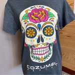 Tropical Relax Sugar Skull Cozumel Mexico Grey Short Sleeve Tee Small Gray Photo 3