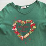 Quacker Factory Green Rhinestone Embroidery Baking Life Sweeter Knit Top Size 1X Photo 12