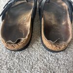 Birkenstock  Mayari Birkibuc Slide On Sandel Black Leather Strap Comfort Support Photo 7