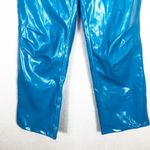 I am gia I.AM.GIA Isla Patent Leather Zip-Front Pant Size XS Blue Straight Leg Zipper Photo 9
