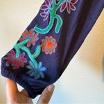 Soft Surroundings  Blue Floral Embroidered Boho Blouse Womens XS Casual Shirt Photo 3