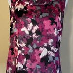 Kasper Semi Sheer Magenta Abstract Floral Watercolor Sleeveless Blouse Petite SM Pink Size undefined Photo 0
