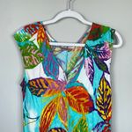 Jams World  Haci Hacienda V Neck Mini Dress Size Medium Leaf Print Beach Tropical Photo 3