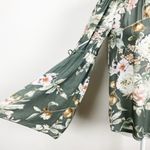 Chaser Green Floral Off Shoulder Bell Sleeve Top Photo 2