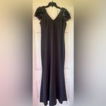 Badgley Mischka NEW  COLLECTION V-Neck Gown w Beaded Sleeves size 8 Photo 5