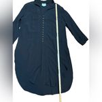 Maeve Anthropologie Ceycen Button Down Tunic Black Sz L Photo 7