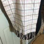 Weaver's Workshop Pale Pink Plaid Scarf Fringed Photo 4