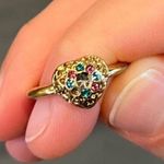 Betsey Johnson Bird, Heart, Skull & Turquoise Flower Ring Set RARE Photo 11
