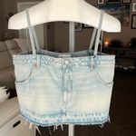 ZARA  denim reconstructed spaghetti strap top Photo 1