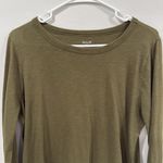 Madewell  Deep Olive Green T-Shirt Long Sleeve Relaxed Fit Large EUC Photo 2