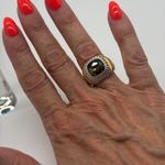 Joan Rivers Retired  Silver & Gold Tone Faceted Topaz Cable Ring Size 6.5 Photo 1