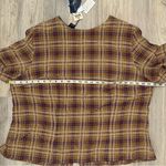 Charter Club NWT Vintage  Short Sleeve Top Plaid 100% Silk Button Back Size 18 Photo 3
