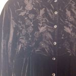 April Cornell Velvet Button Up Shirt Medium Black Photo 5