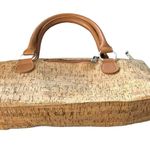 Primeware Cork Insulated Wine Bag Handbag Cooler Clutch Purse Sparkle Corkscrew Tan Photo 1