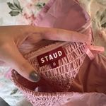 STAUD  Atticus Camisole Top Pink Bow Strapless Satin Coquette Feminine Size M Photo 5