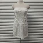 Princess Polly  Brea Strapless Mini Dress Size 12 White Embroidered Lace Party Photo 4