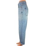 Weekday Blue Meg High Rise Straight Tapered Leg Medium Wash Mom Denim Jeans 32 Photo 1