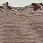 Garnet Hill  Taupe Knit Sweater Textured 100% linen Long Sleeve Crew Neck Top M Photo 5
