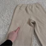 Free People Beach 100% Cotton Textured Tan Wide-Leg Knit Pants Natural Fibers Photo 4