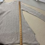 eight eight eight  Women’s Large Biege Cotton Cowl Neck Herringbone Sweater Tunic Photo 8