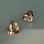 18K Gold Plated Love Heart Stud Earrings for Women Photo 2