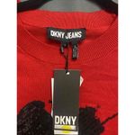 DKNY Jeans Red Sequin Detail Crew Neck Sweater Womens Size Small b57 Photo 2