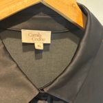 Camila Coelho  Black Satin & Sheer Button Down Shirt - size XL Photo 5