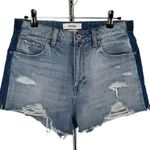 Pistola Distressed Raw Hem Cutoff Shorts with Contrast Navy Side Stripe size 29 Photo 0
