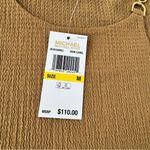 Michael Kors  gold logo cutout neckline brown top size M NWT $110 Photo 5
