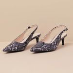 Lulus NEW! Kitten Heels Black & White Slingback Heels size 6.5 Photo 2