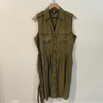 Slate + Willow Olive Green Sleeveless Button Tie Front Cargo Dress Size 8 Photo 1