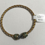 Ann Taylor Loft  Brown Leather Cuff Bracelet with Rhinestones Photo 0