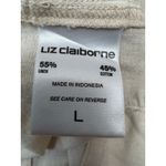 Liz Claiborne Liz‎ Claiborne Linen Cotton Wide Leg Pants Flax Beige Drawstring L Photo 5