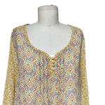 MiracleSuit MiracleBody by Floral Peasant Blouse Yellow Multi Size Large Photo 1