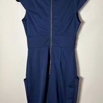 Pink Martini Navy Drape Neck Dress with Pockets Size Small Photo 5