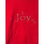 Classic Elements VTG  Red Joy Embellished Crewneck Sweatshirt Women's SZ M Cotton Photo 1