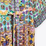 ZARA Multicolor Boho Print Kimono BELTED Robe Dress Size XS NEW Photo 14