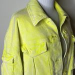 Free People  Neon Yellow Part Time Love Corduroy Jacket Photo 6