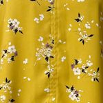H&M Blouse V-neck Short Sleeves Popover Yellow White Floral Women’s Size 10/M Photo 9