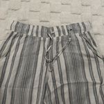 Anthropologie Cloth & Stone Gray and White Striped Pants, Linen Blend, X-Small Photo 3