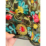 Rebellion Women's Black Floral Lace Crop Top Size Small Embroidered Blouse Photo 2