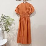 ASTR  Citrine Linen Bow Front Midi Dress Turmeric Orange One Size NWT Photo 9