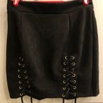 Black Suede Mini Skirt Photo 1