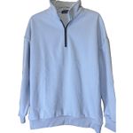 Trendy Queen Sweatshirt Light Blue 1/4 zip Womens Size L Casual Oversized Pastel Size L Photo 0